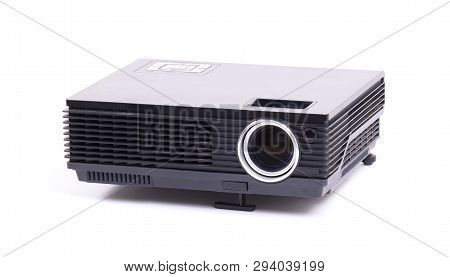 Black Home Cinema Projector, Isolated On White
