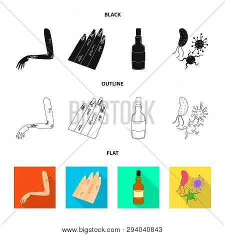 Vector Design Of Medical And Pain  Icon. Set Of Medical And Disease Vector Icon For Stock.