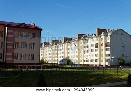 Modern Condominium Building Real Etate In City With Blue Sky
