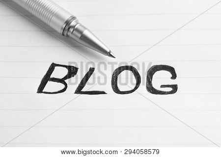 Blog Doodle. Black And White. Close Up.