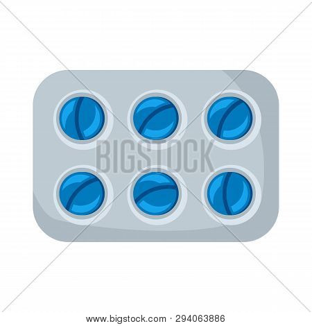 Icon Blister Pack With Pills. Illustration Solated On White Background.