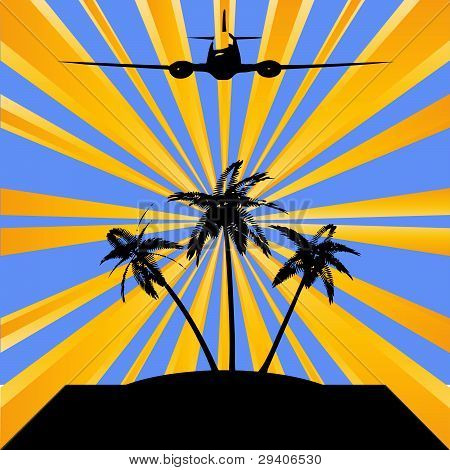 Retro tropiske rejse vektor Flyer