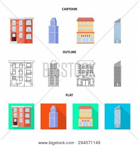 Vector Design Of Municipal And Center Symbol. Set Of Municipal And Estate   Stock Vector Illustratio