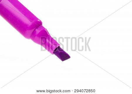 Violet Felt-tip Pen Isolated On White Background, Close Up