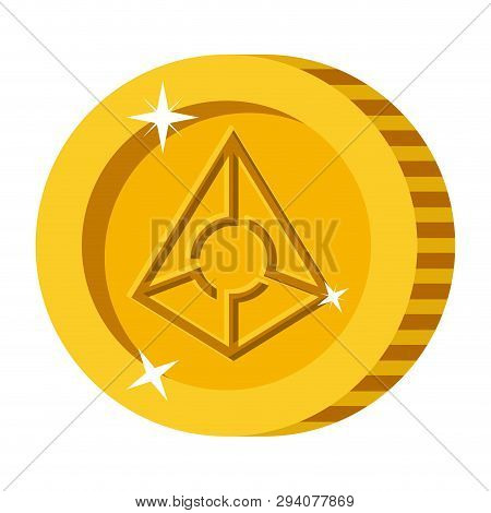Cryptocurrency Augur Coin Isolated Icon Vector Illustration Design