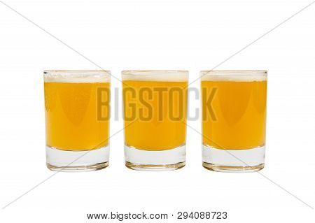 Summer Yellow Cocktail On Isolated Black Background