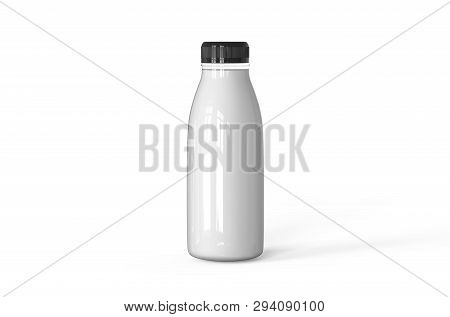 Healthy Organic Juice In Bottles For Fitness Diet And Detox, Mock Up Template On Isolated White Back
