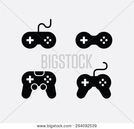 Game Console Icons Set. Video Gaming Joystick. Vector