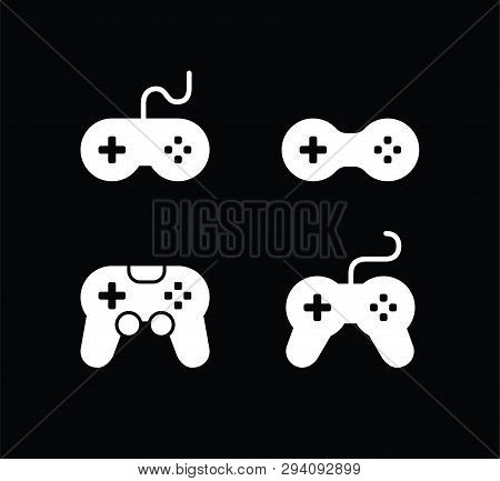 Game Console Icons Set. Video Gaming Joystick. Vector