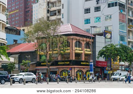 Ho Chi Minh City, Vietnam - August 24, 2017: Historic Architecture Building On The Corner Of Nguyen 
