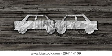 Car Crash Abstract Concept And Auto Accident Involving Two Cars As An Insurance Claim Icon As Generi