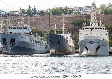 Sevastopol, Crimea - September 2014: Division Of Oceanographic Research Vessels 