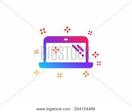 Laptop Icon. Mobile Computer Device Sign. Dynamic Shapes. Gradient Design Laptop Icon. Classic Style