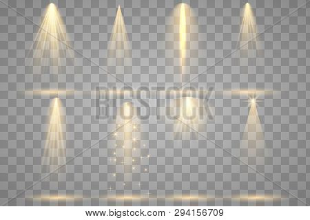 Scene Illumination Collection, Transparent Effects. Bright Lighting With Spotlights.