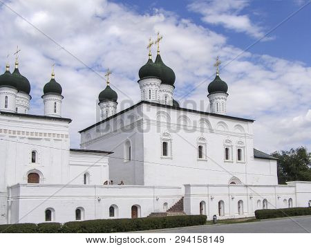 Astrakhan, Russia. September 11, 2011 White Trinity Orthodox Cathedral On The Territory Of The Astra