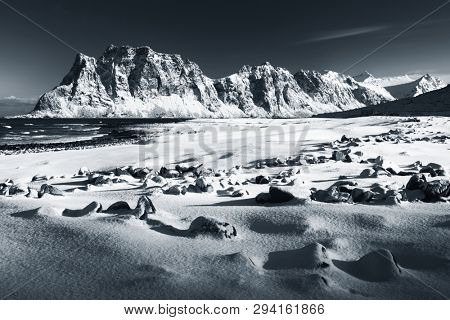 Haukland Beach in Lofoten Archipelago, Norway, Europe