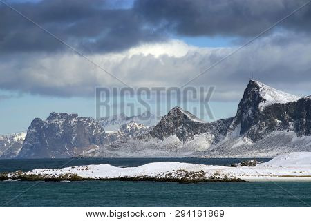 Sandbotnen landscape in Lofoten Archipelago, Norway, Europe