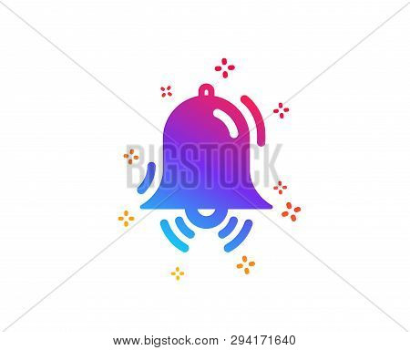 Clock Bell Icon. Alarm Sign. Dynamic Shapes. Gradient Design Clock Bell Icon. Classic Style. Vector