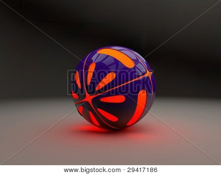 İçinden turuncu ışıklar ile Top