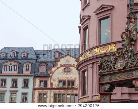 the City and the cathedral of Mainz in germany