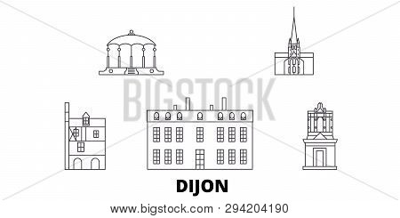 France, Dijon Line Travel Skyline Set. France, Dijon Outline City Vector Illustration, Symbol, Trave