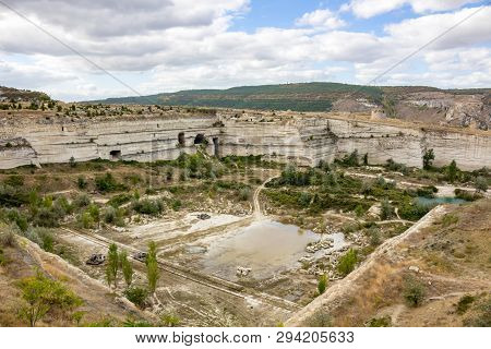 Worked Out Limestone Quarry. Inkerman In Crimea