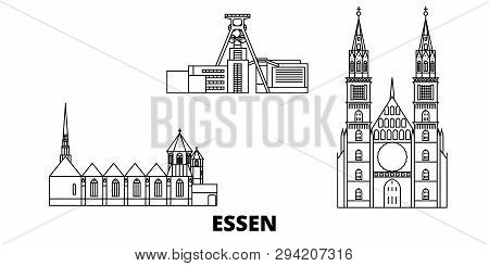 Germany, Essen Line Travel Skyline Set. Germany, Essen Outline City Vector Illustration, Symbol, Tra
