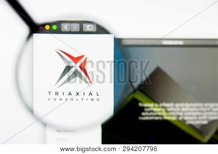 San Francisco, California, Usa - 8 April 2019: Illustrative Editorial Of Triaxial Consulting Website