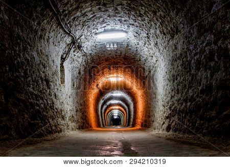 TURDA, ROMANIA - MARCH 10, 2018: Turda Salt Mine or Salina Turda, well known landmark in Transylvania with an underground museum and theme park, Romania, Europe