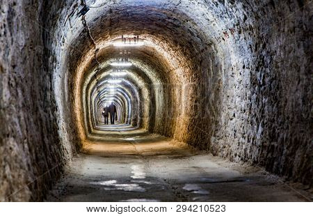 TURDA, ROMANIA - MARCH 10, 2018: Turda Salt Mine or Salina Turda, well known landmark in Transylvania with an underground museum and theme park, Romania, Europe