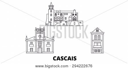 Portugal, Cascais Line Travel Skyline Set. Portugal, Cascais Outline City Vector Illustration, Symbo