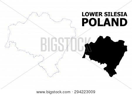 Vector Contour Map Of Lower Silesia Province With Caption. Map Of Lower Silesia Province Is Isolated