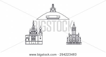 Russia, Bryansk Line Travel Skyline Set. Russia, Bryansk Outline City Vector Illustration, Symbol, T