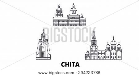 Russia, Chita Line Travel Skyline Set. Russia, Chita Outline City Vector Illustration, Symbol, Trave