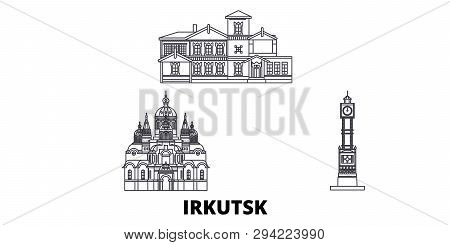 Russia, Irkutsk Line Travel Skyline Set. Russia, Irkutsk Outline City Vector Illustration, Symbol, T