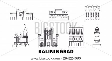 Russia, Kaliningrad Line Travel Skyline Set. Russia, Kaliningrad Outline City Vector Illustration, S