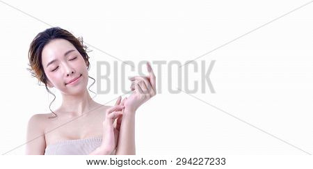 Beauty Concept. Beauty Spa Woman With Perfect Skin Portrait. Beautiful Woman Face Close Up Studio On