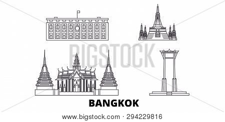Thailand, Bangkok Line Travel Skyline Set. Thailand, Bangkok Outline City Vector Illustration, Symbo