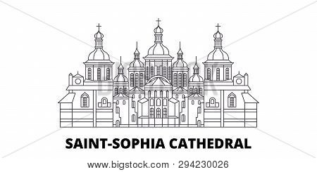 Ukraine, Kiev, Saint Sophia Cathedral Line Travel Skyline Set. Ukraine, Kiev, Saint Sophia Cathedral
