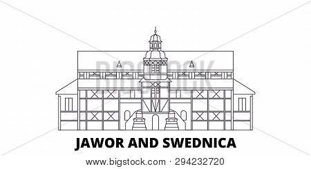 Poland, Jawor And Swidnica, Churches Of Peace Line Travel Skyline Set. Poland, Jawor And Swidnica, C