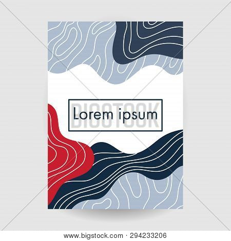 Abstract Shape With Line, Vector Background Template