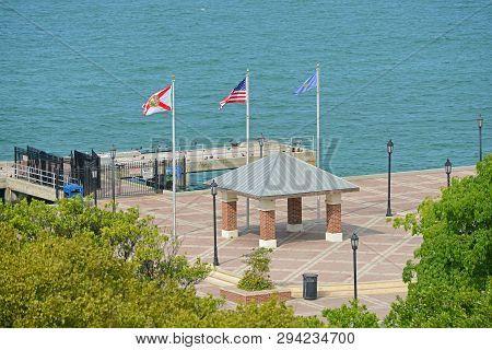 Aerial View Of Mallory Square, Kew West, Florida, Usa.