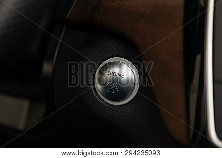 Novosibirsk, Russia - 08.01.18: Interior View With Start-stop Engine Button Of Luxury Very Expensive