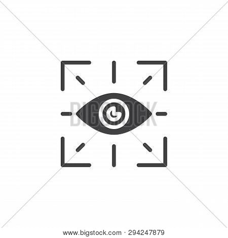 Biometric Identification Vector Icon. Eye Scan Filled Flat Sign For Mobile Concept And Web Design. R