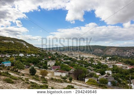 Inkerman, Crimea - September 2014: Mountain Village. View From The Hill