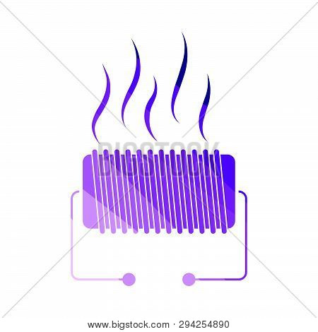 Electrical Heater Icon. Flat Color Design. Vector Illustration.