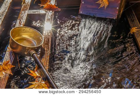 Japanese Water Dipper With Natural Mineral Water - Senboku, Akita , Japan
