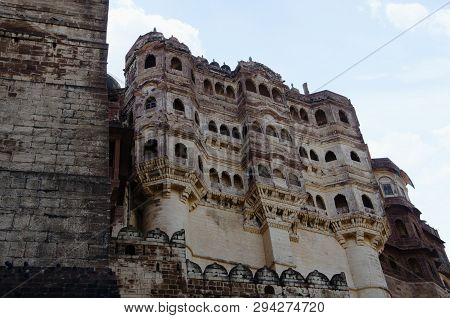 Exterior Of Mehrangarh Or Mehran Fort, Jodhpur, Rajasthan, India