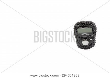 Digital Rosary, Misbaha Or Tasbih Isolated On White Background. Selective Focus
