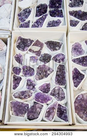 Raw Violet Amethyst Rock With Crystal Ametist Esoteric